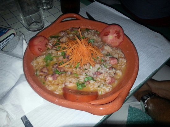 Risotto met inktvis mosselen en garnalen